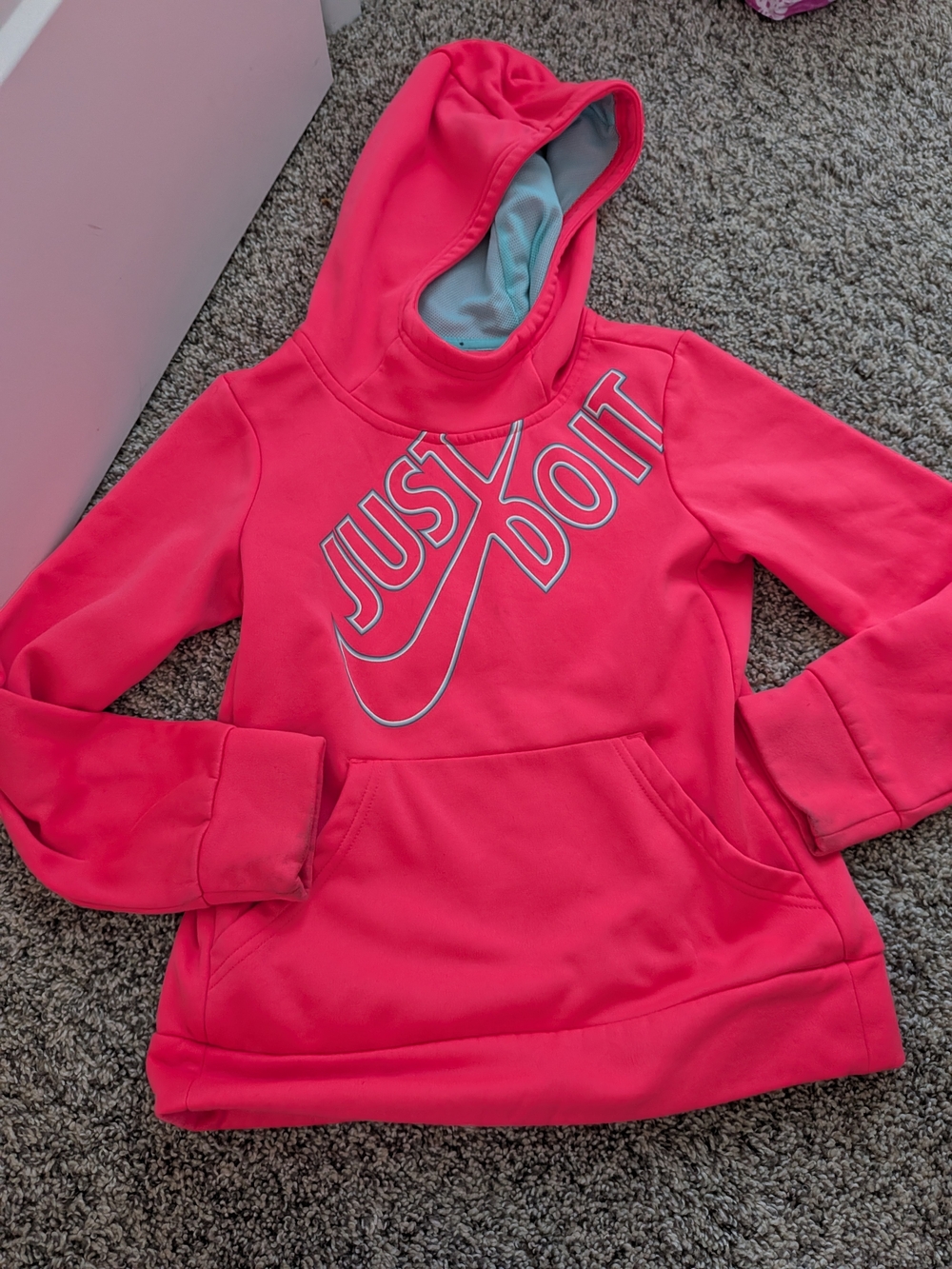 Nike Kids Hot Pink 'Just Do It' Pullover Hoodie